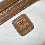 Miu Miu Ivy Canvas and Leather Bag