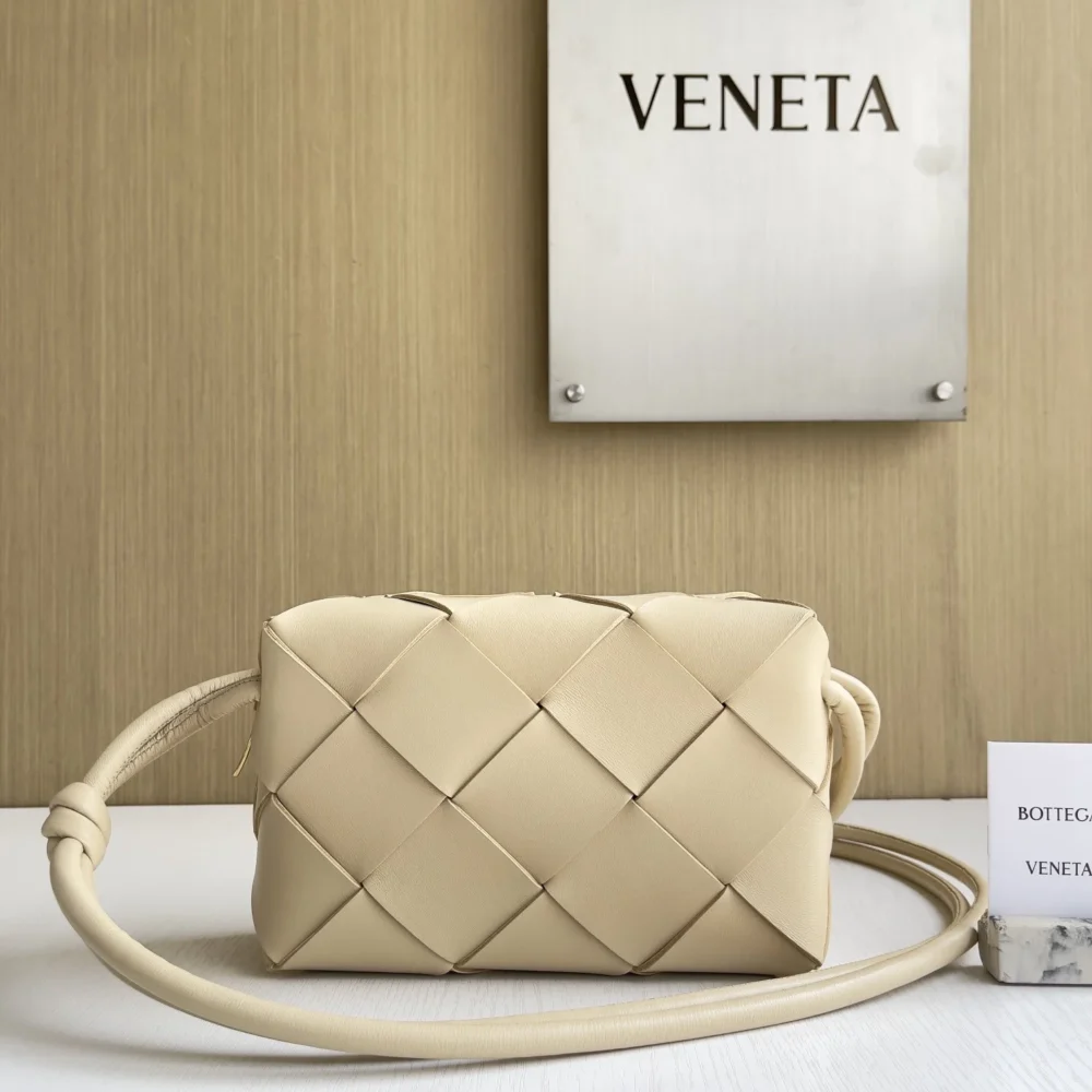 Bottega Veneta Cassette Camera Bag Petit Intreccio Porridge