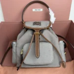 Miu Miu Canvas and Leather Backpack